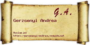 Gerzsenyi Andrea névjegykártya